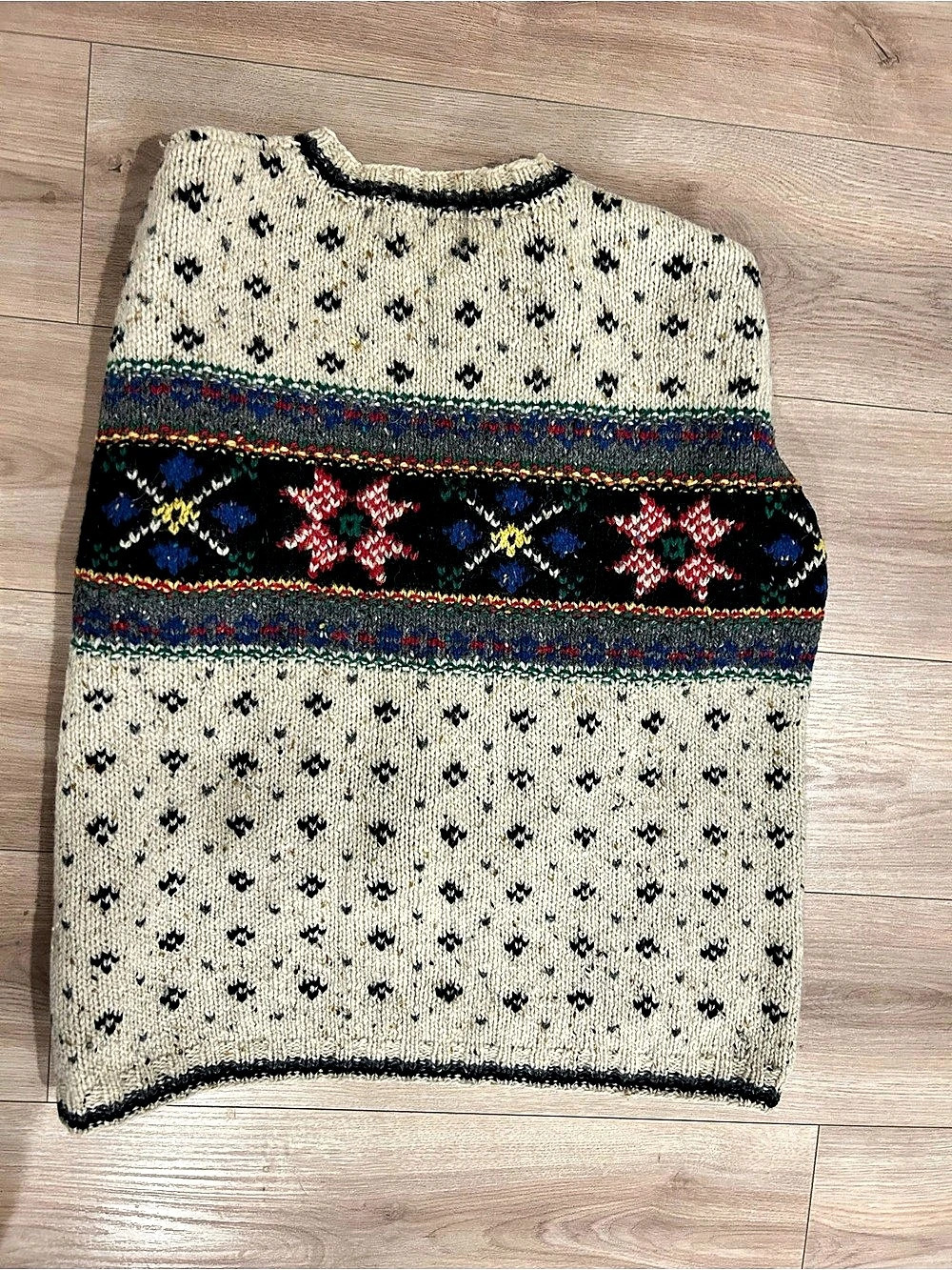 Vintage The Limited The America Collection Hand Knit Wool Nordic Sweater - Picture 5 of 5